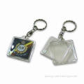 Acrylic Photo Keychains, Customized Logo Printings are Welcome, Available in Various Shapes/Designs